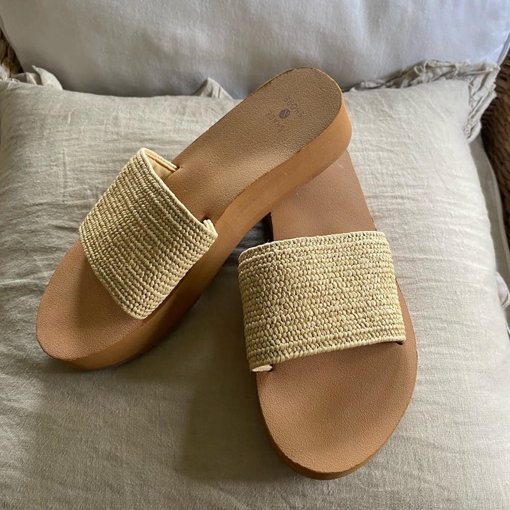 Platform Woven Rubber Sandals